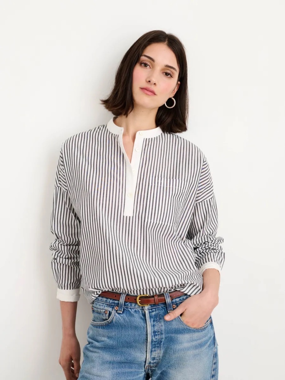 Alex Mill • Jo Striped Popover Shirt in Cotton